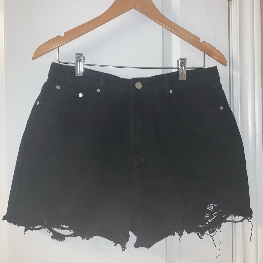 Black jean shorts